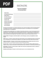 Supervisor Evaluation of Internship Rubric