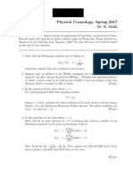 SPA6311 Physical Cosmology, Spring 2017: Exercise Sheet 2 Dr. K. Malik