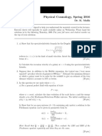 SPA6311 Physical Cosmology, Spring 2016: Exercise Sheet 2 Dr. K. Malik