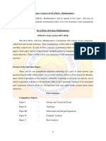 Semester Courses of M.A/M.Sc. (Mathematics)