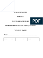 Electrode Potential Exam Questions