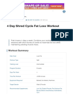 4 Day Shred Cycle Fat Loss Workout - Muscle & Strength