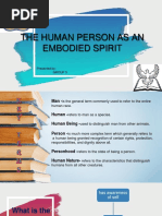 Human Person As A Embodied Spirit