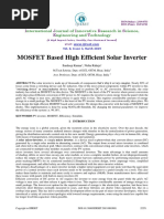 MOSFET Based High Efficient Solar Inverter: Nternational Ournal of Nnovative Esearch in Cience, Ngineering and Echnology