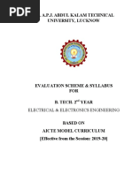 B.tech. 2nd Year Electrical & Electronics AICTE Model Curriculum 2019-20