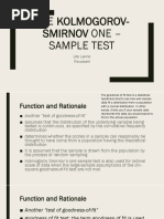 The Kolmogorov Smirnov One Sample Test