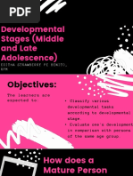 Lesson 3 Developmental Stages Middle and Late Adolescence