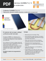 Ficha Tecnia Colector Solar Térmico SUNBELT 21 S V1