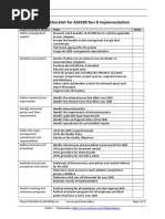 Project Checklist For AS9100 Implementation EN