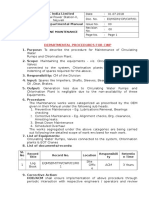 Departmental Procedures For CWP: Turbine Maintenance