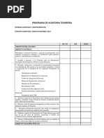 Programa de Auditoria Tesoreria