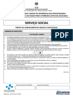 Prova de Serviço Social para Residência Multiprofissional UFAL 2014