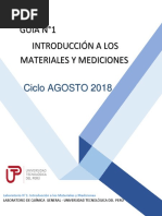 Guía N°1 Introducción A Los Materiales y Mediciones