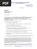 US Department of Education Letter