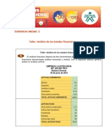 EVIDENCIA UNIDAD 2 Taller Análisis de Los Estados Financieros