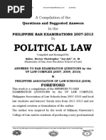 Political Law: Questions and Suggested Answers Philippine Bar Examinations 2007-2013