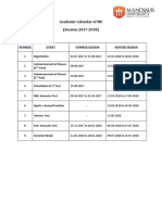 Academic Calendar of MU - 2017-2018