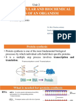 Unit 2: The Molecular and Biochemical Basis of An Organism