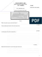 Police Depot 1 Jhs Ict - Paper 1: First Mock Examination