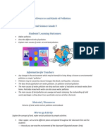 Lesson Plan of Sources and Kinds of Pollution