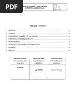 Identificación y Evaluación Aspectos Ambientales