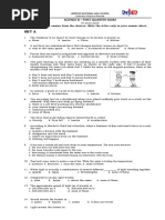 Set A: Science 8 - First Quarter Exam