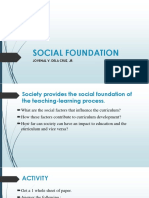 Social Foundation: Jovenal V. Dela Cruz, JR