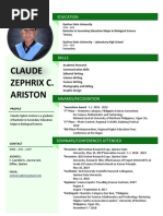 Claude Zephrix C. Ariston: Education