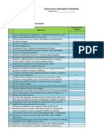 Classroom Evaluation Checklist