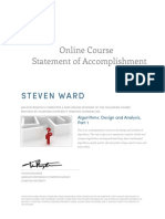 Online Course Statement of Accomplishment: Steven Ward