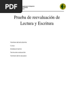 Prueba de Reevaluación de Lectura y Escritura 1° Básico