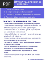 Tema 1 La Empresa y La Dirección de Empresas