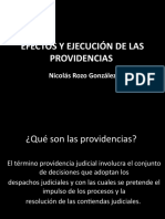 Efectos y Ejecución de Las Providencias