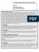 Regents Chemistry Unit 1 - Describing Matter Study Guide & Pre-Test KEY