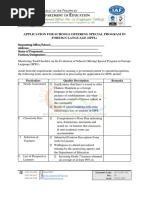 Application Form For Special Programs