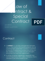 Law of Contract & Special Contract: Lecture By: Saadat Ullah Khan