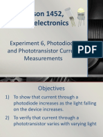 Lesson 1452, Optoelectronics: Experiment 6, Photodiode and Phototransistor Current Measurements