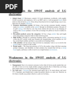 Strengths in The SWOT Analysis of LG Electronics