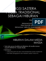 Fungsi Sastera Prosa Tradisional Sebagai Hiburan