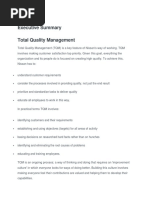 Executive Summary Total Quality Management