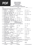 I. Multiple Choice: Write The Letter of Your Answer Before Each Number