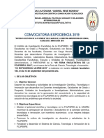 Convocatoria VII FERIA FACULTATIVA Expociencia 2019