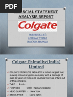 Financial Statement Analysis Report: Presented by Abhinav Verma Mayank Mangla