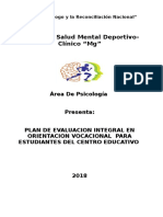 Modelo de Plan de Trabajo en Orientación Vocacional