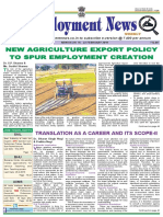 New Agriculture Export Policy To Spur Employment Creation