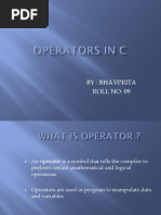 Operators in C