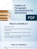 Patterns of Paragraph Development by Definition