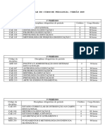 Grade Curricular Da Pedagogia Versão 2019 - Diurno (Modelo Simples)