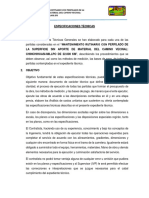 Especificaciones Técnicas Perfilado Mecanizado