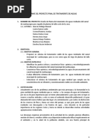 Informe Del Proyecto Final de Tratamiento de Aguas 4545465767